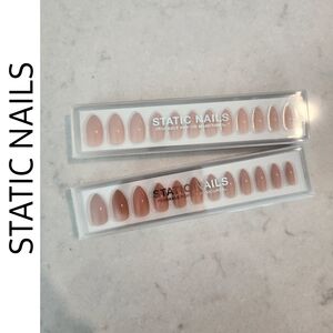 2 sets of Static Nails Almond Shaped Nude Tone